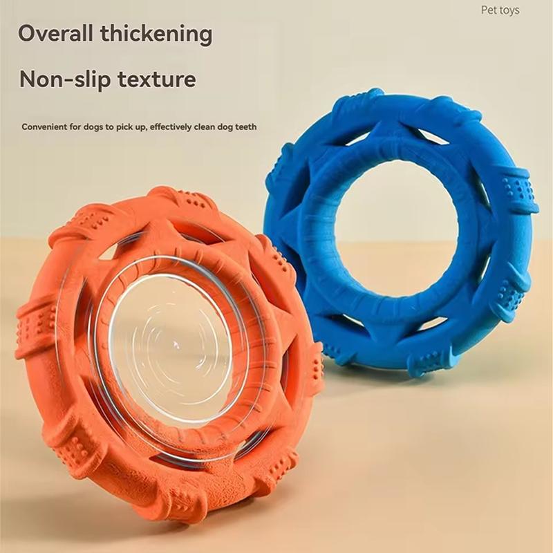 Disco Volador de Anilla de Tracción TPR Duradero Juguete para Perros Ligero Suave Interactivo para Exteriores Entrenamiento Molienda de Dientes Juguete para Masticar Para Perros Medianos Suministro de Juego de Buscar para Mascotas