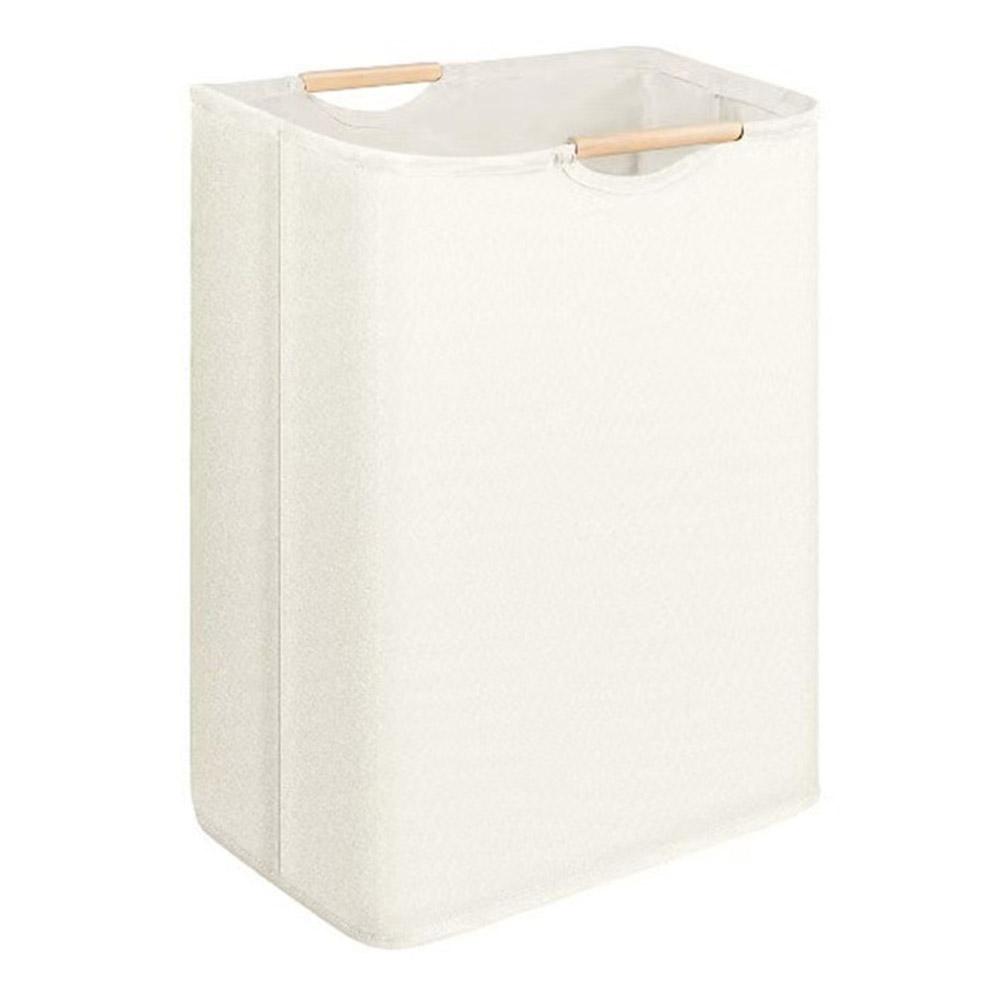 Składany kosz na pranie z drewnianym uchwytem 40×30×40cm Duży pojemny materiałowy kosz do przechowywania
