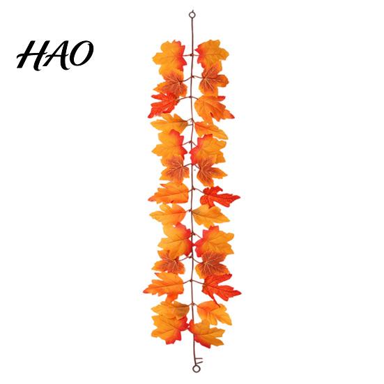 Reusable Artificial Garland 100/175/200CM Maple Leaf Garland, UV Resistant Faux Autumn Leaves Festive Hanging Rattan, Realistic Vine for Thanksgiving