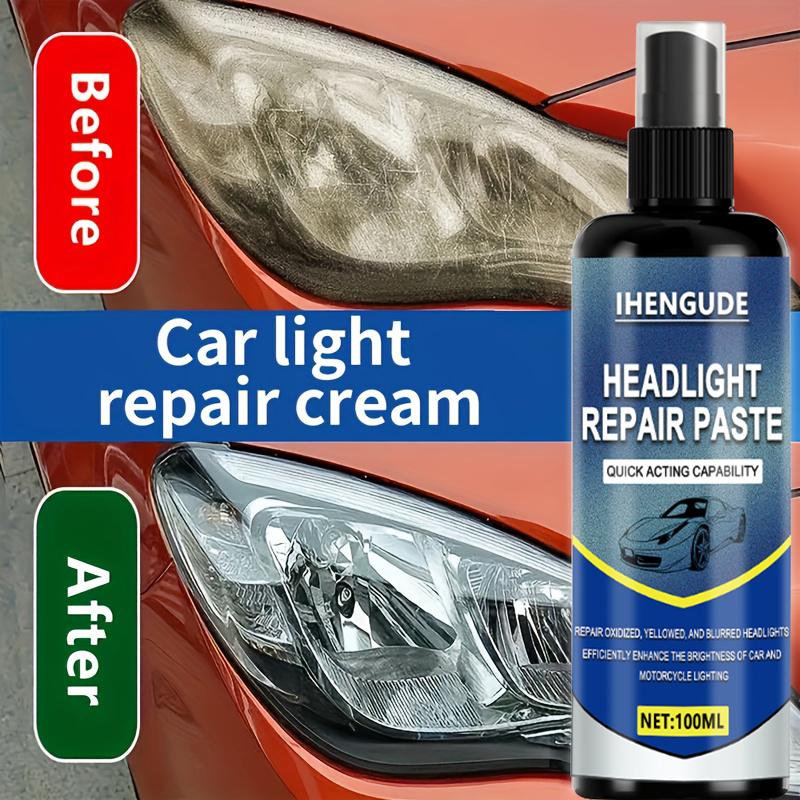 Professional Car Headlight Restoration Spray, Easy Maintenance Kit, Repairs Oxidation, Yellowing, and Blurred Headlights, Comes with Polishing Abrasiv