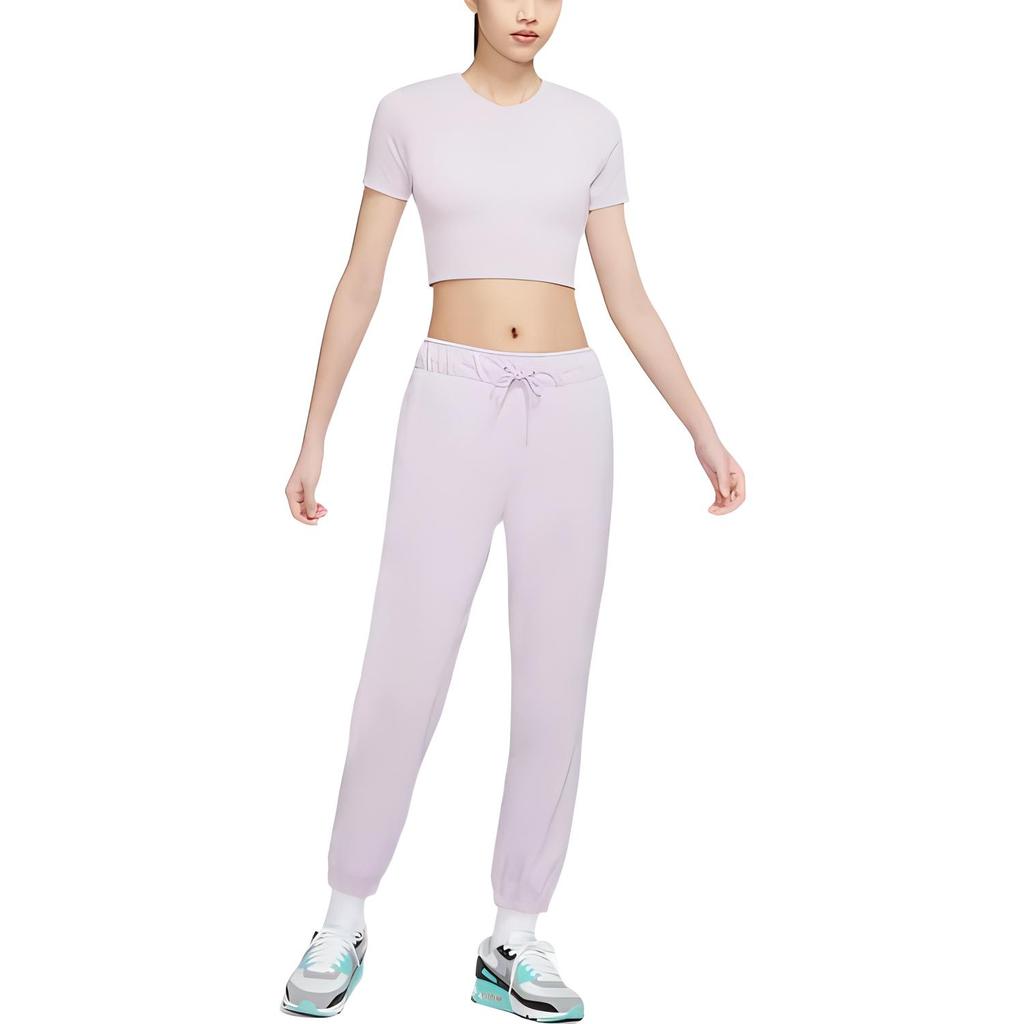 Nike Sportswear Essential Solid Logo Embroidered Short Sleeve T-Shirt Women Tops Purple DD1329-530