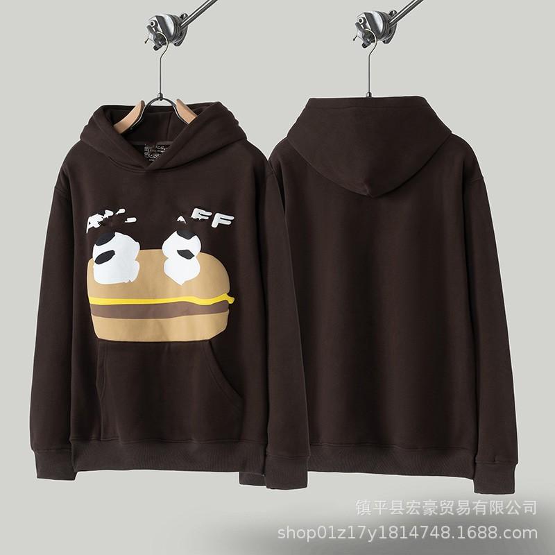 Unisex Oversized Hooded Sweatshirt With Foil Print Streetwear Cotton Pullover Fall