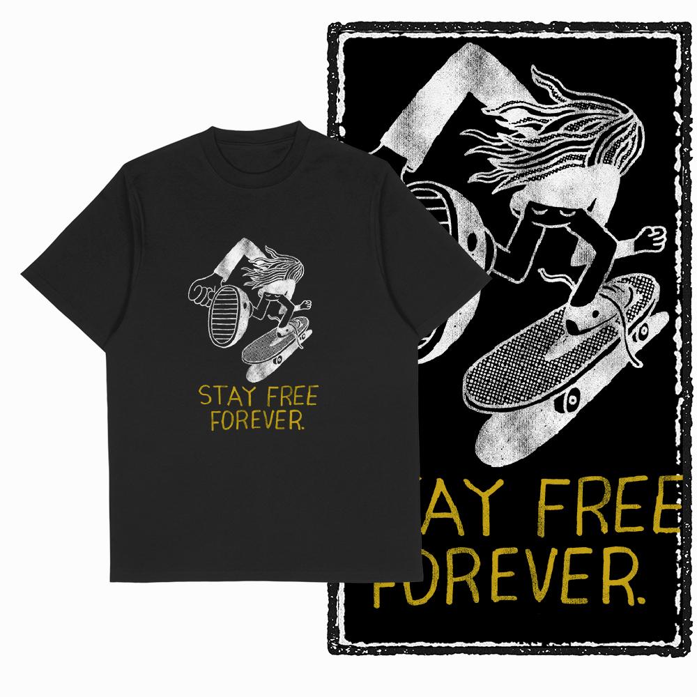 Coolmind YD Skateboard Cotton Exclusive Graphic Men T Shirt for Men Cotton Big Size Skate Cool BLACK Men's Novelty Tee Shirt