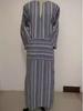Women's European/American Cotton Linen Striped Pocket Dress