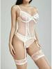 2024 Mesh Lace See-Through Lingerie Set: Asian-Inspired Slimming Camisole & Corset 3-Piece
