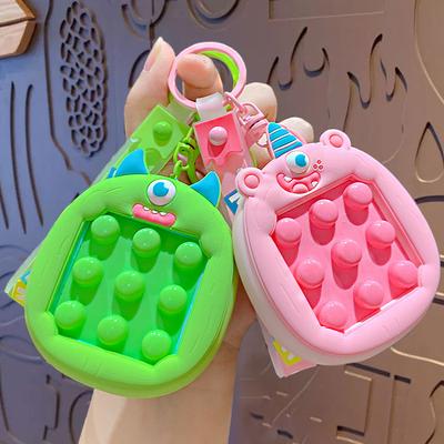 Creative Cartoon Monster Pinch Music Decompression Toy Cute Car Keychain Schoolbag Pendant Couple Small Gift