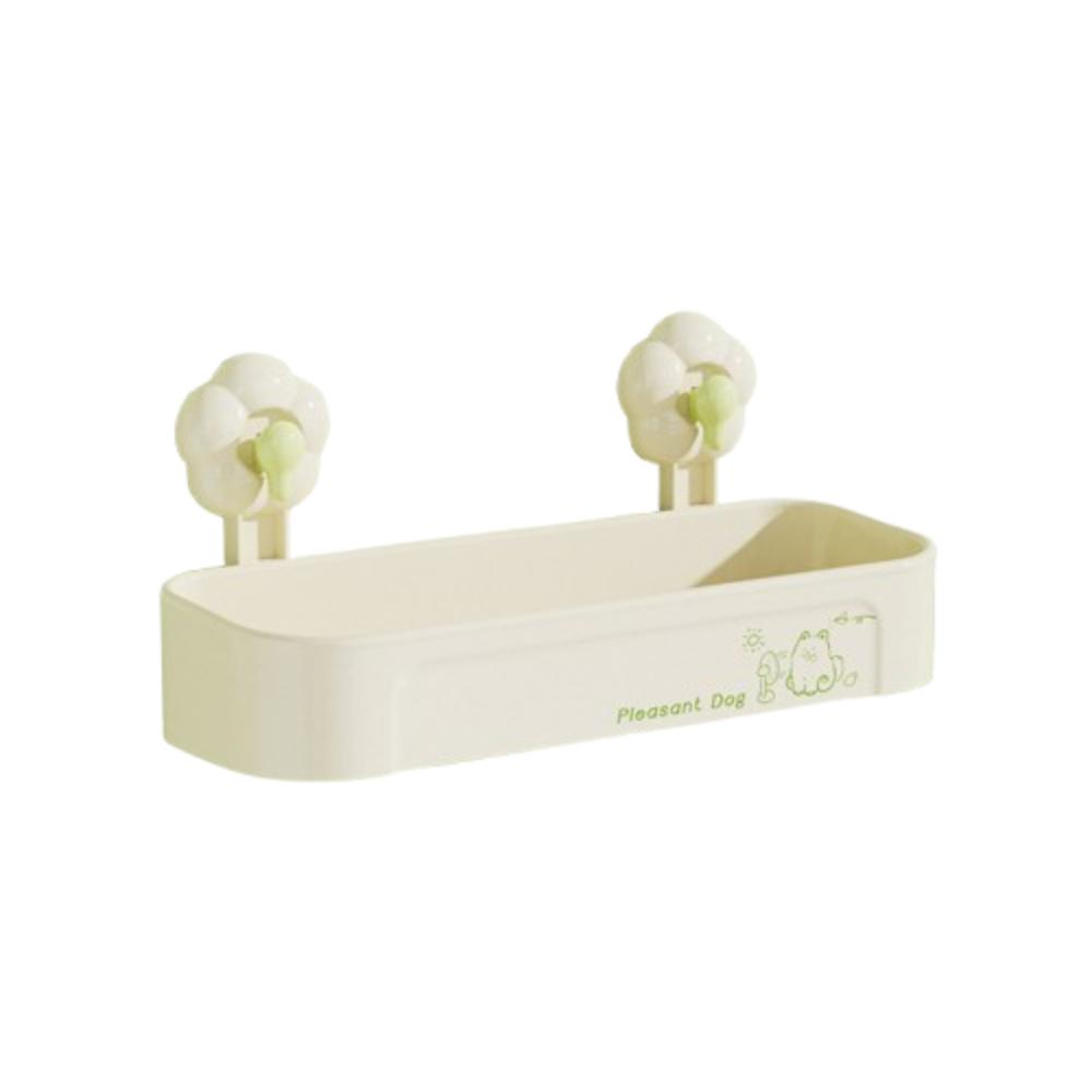 Cute Flower Suction Cup Shelf Drain Hole Soap Dish Holder Storage Organizer Rack  Shower