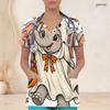 Women Plus Size V Neck Short Sleeve Scrub Top Cowboy Hat Pumpkin Sunflower Cactus Halloween Print Nurse Uniform Top