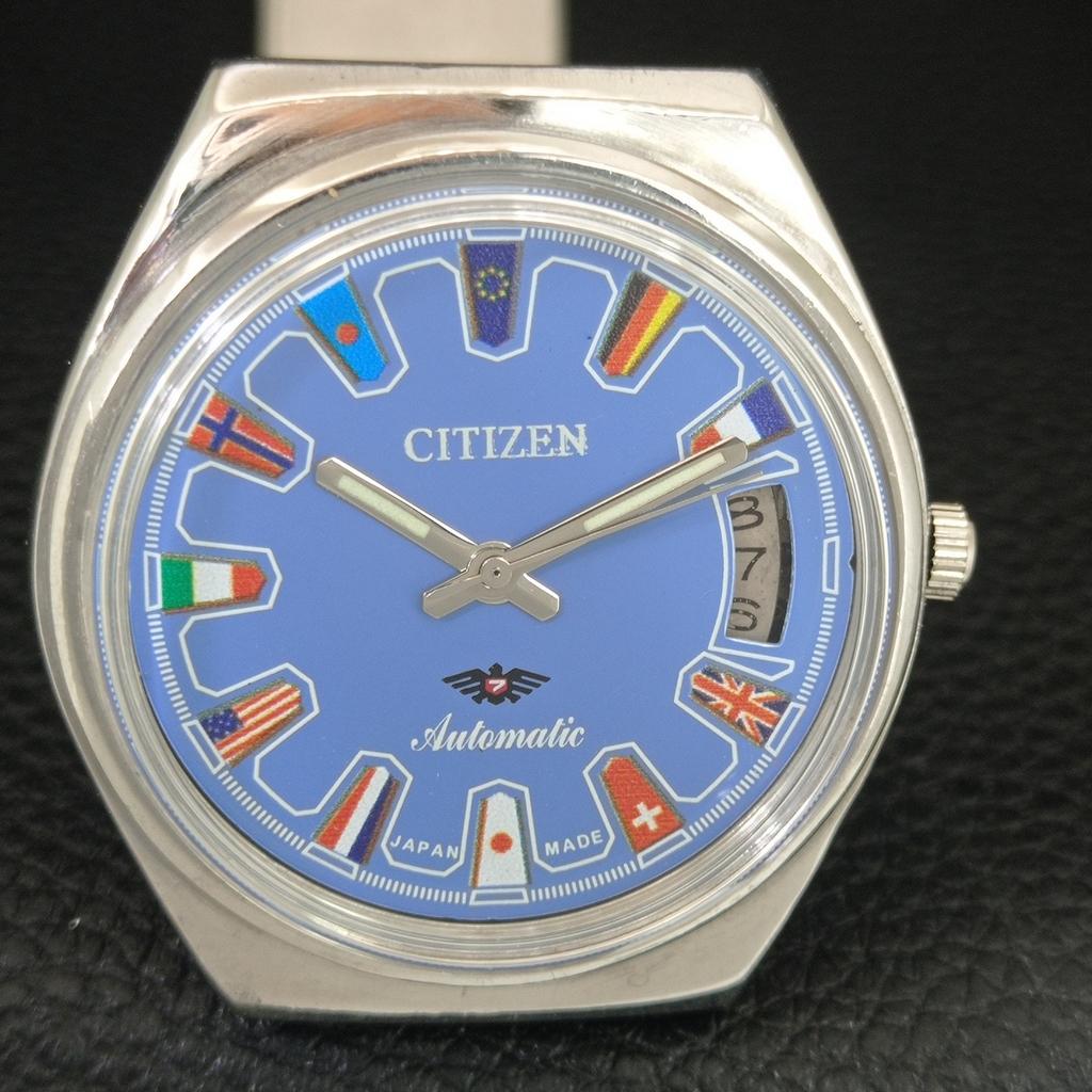 GENUINE VINTAGE CITIZEN AUTOMATIC 8200 JAPAN MENS BLUE DIAL WATCH a709323-1