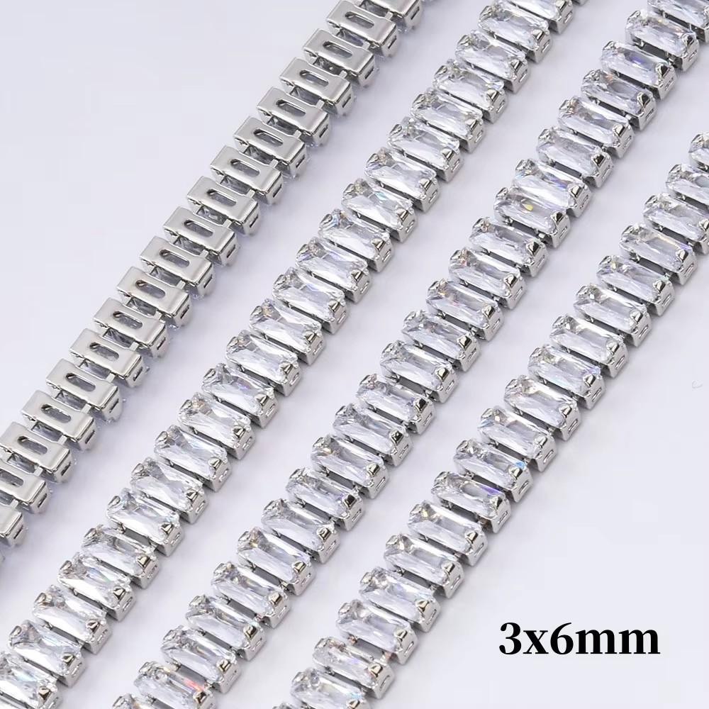 Luxury Zircon Rhinestones Chain Crystal claw Gold And Silver Base Rhinestones Trimming Diy Jewelry Decoration Accessories