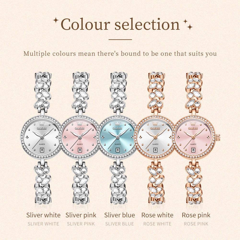 OLEVS 5679 Women Watches Fashion Elegant Quartz Watch Waterproof Luminous Ladies Date Watch Girls Gift Box Original Brand Reloj