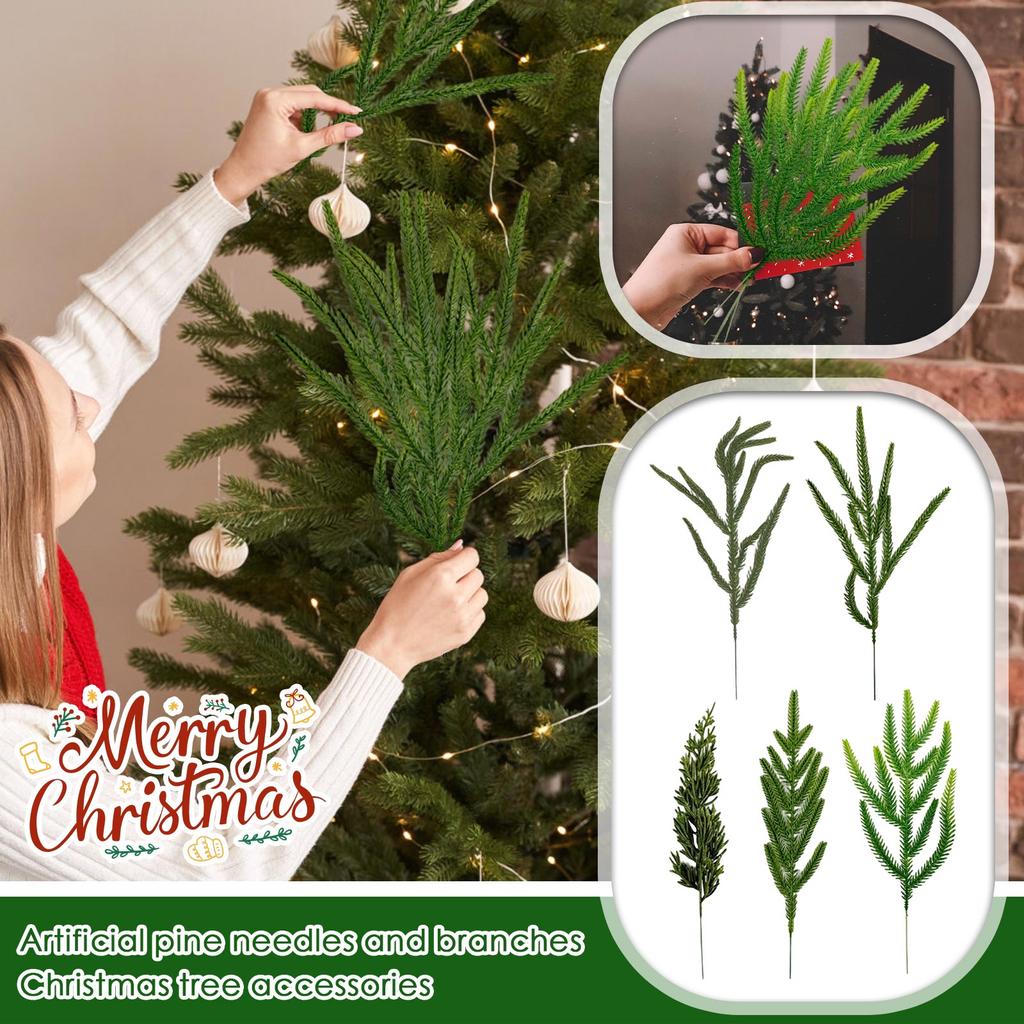 Artificial Pine, Needles, Christmas Tree Accessories, 10 Pieces