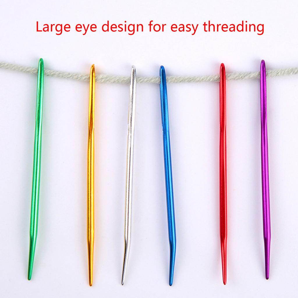 Large Eye Sewing Needle with Curved Tip Yarn Darning Needle Sewing Needle Set for Wool Sewing Hand Knitting Crocheting