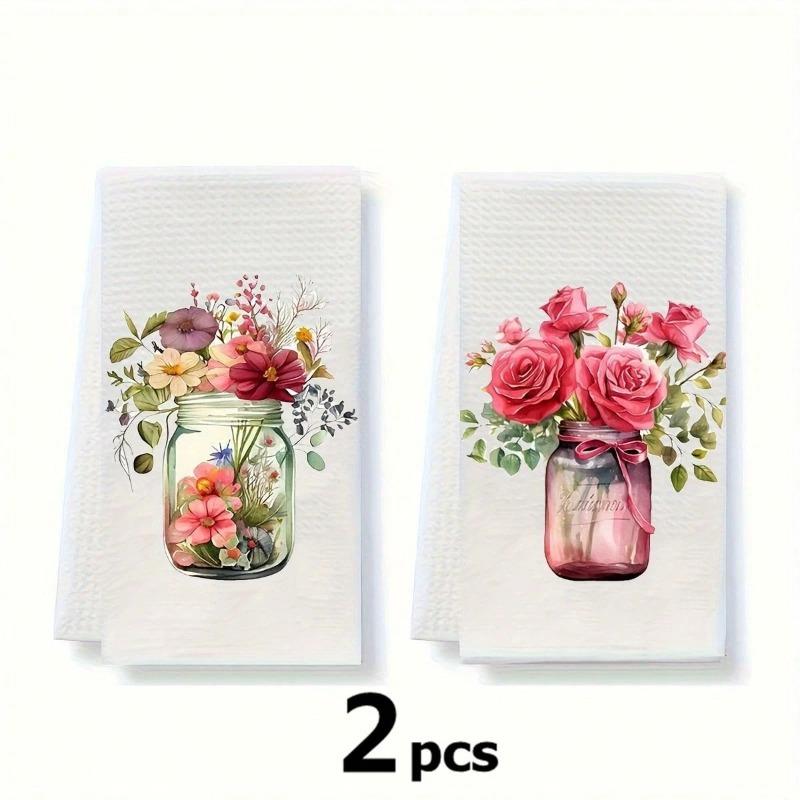 2PCS Kitchen Towels, Towel Sets, Super Absorbent Soft Cleaning Cloths, Kitchen Decoration,kitchen Essentials, Household Essentials, Cleaning Cloths