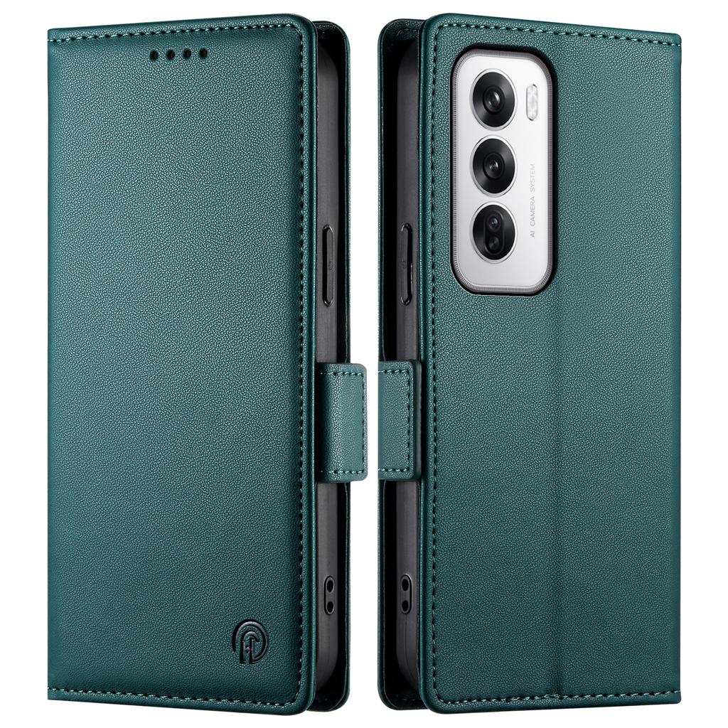 DF-010 For Oppo Reno12 5G (Global) Wallet Phone Case Stand PU Leather Flip Cover