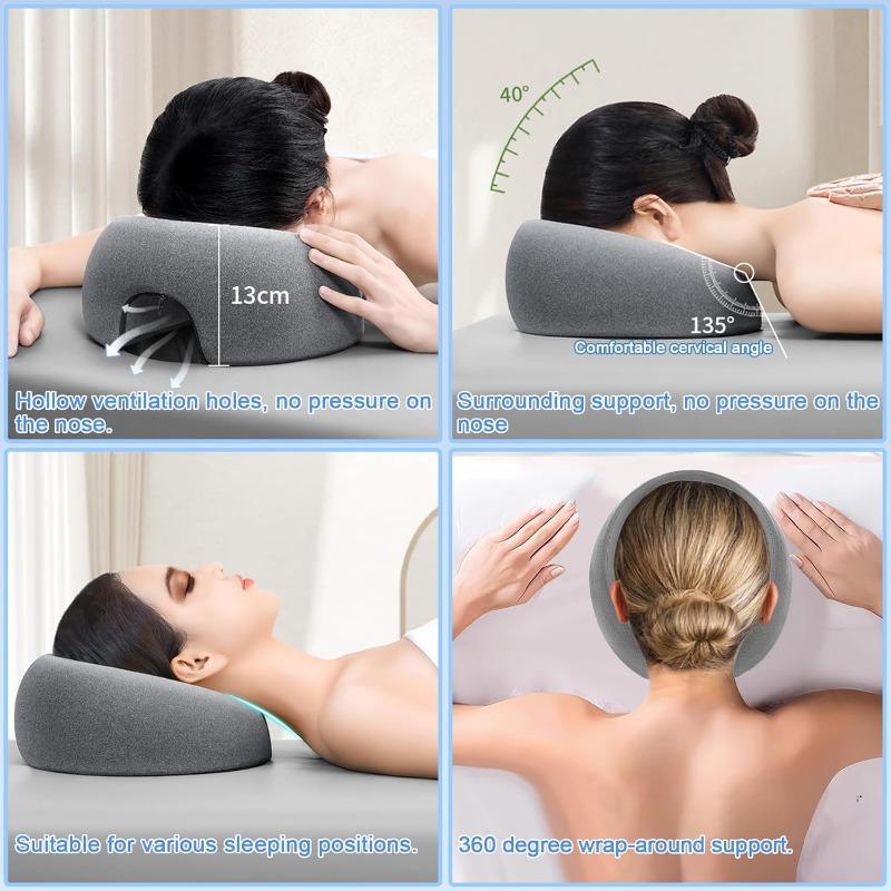 Massage Facial Cradle Cushion, Massage Pillow Head Hole, U-shaped Massage Face Cushion, Massage Headrest for Bed, Face Cushion Abdominal Position