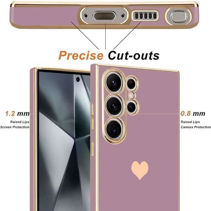 Coque - BOOLING - pour Samsung Galaxy S23 Ultra - Silicone Liquide - Motif Amour - Protection Antichoc