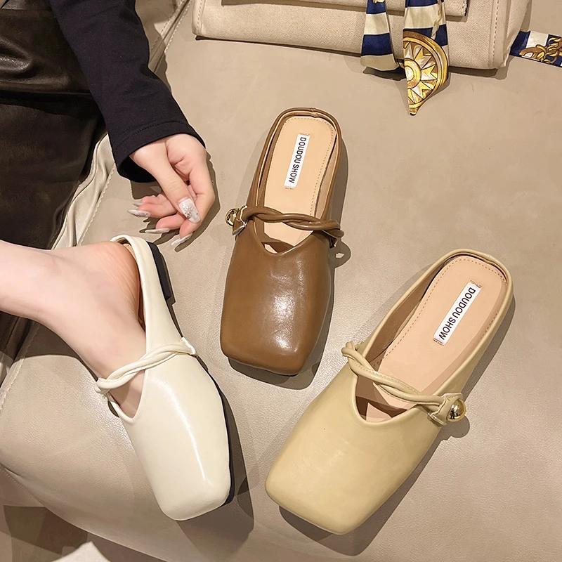 Fashion 2025 New Korean Style New Summer Women Shoes Retro Large Size Sandals for Women Fashion Casual Flat Shoes for Women
