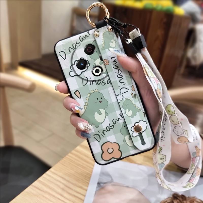 Dirt-resistant Anti-knock Phone Case For Tecno Spark30 4G/KL6 Silicone Anti-dust Phone Holder Wristband Ring Cute
