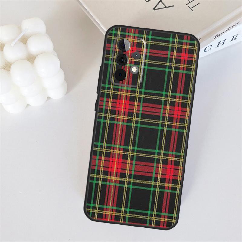 Schottisches Karo Warme Karo Hülle für Samsung Galaxy A55 A35 A15 A36 A56 A26 A16 A22 A32 A52 A54 A34 A53 A33 A13 A06 A05