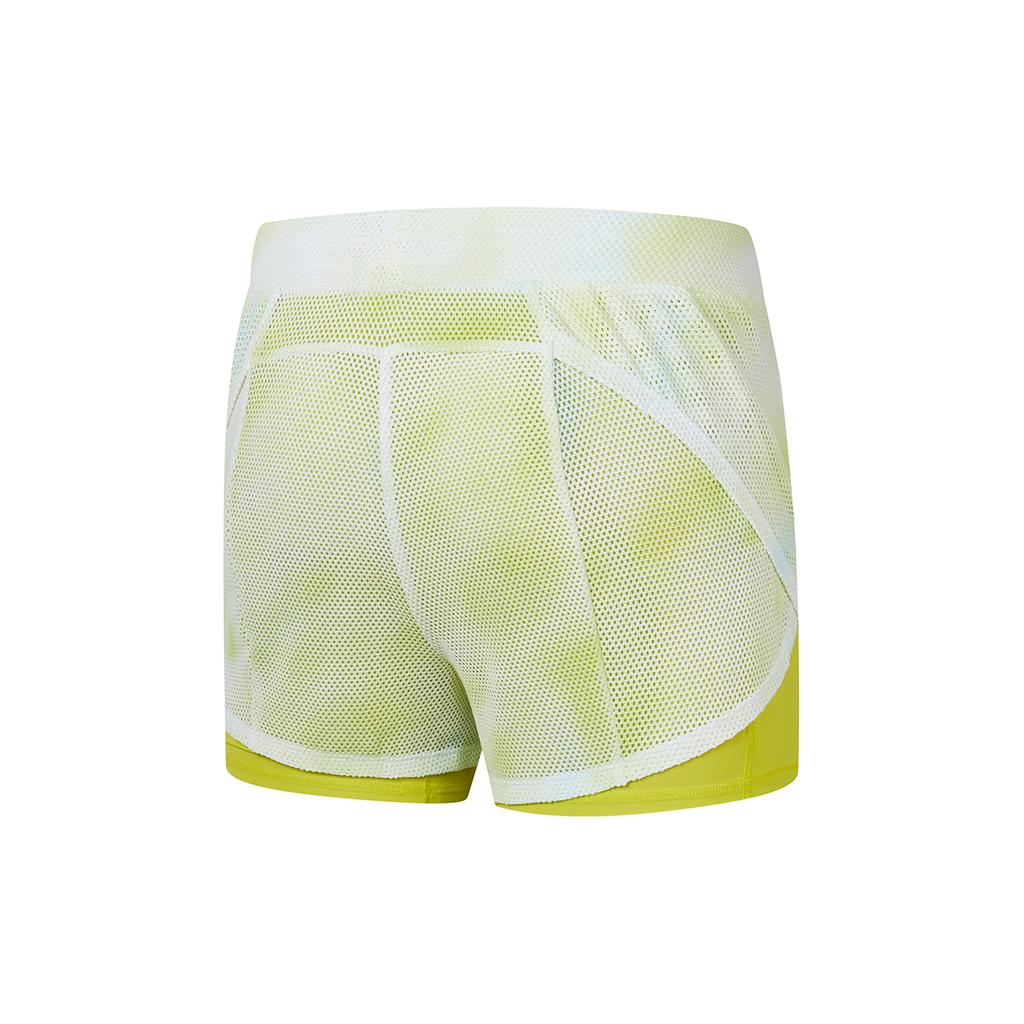 Saucony Low Rise Casual Knit Sports Shorts Women Shorts Yellow Green SC1249140A-PR61