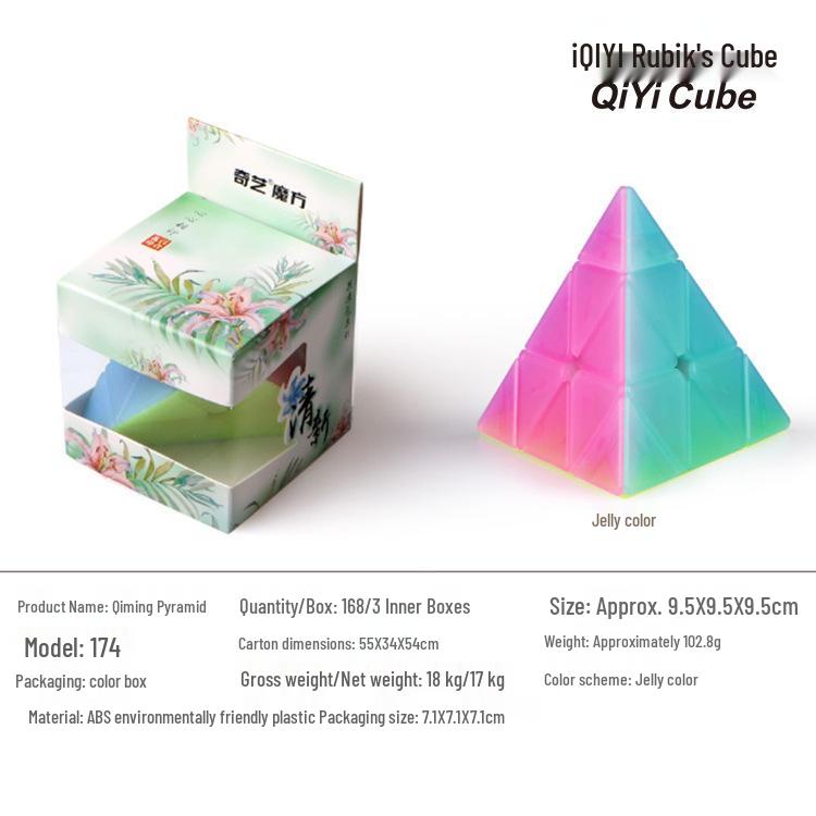 Qiyi Qiming S2 Pyramid Rubik's Cube - Jelly Color Triangular Educational Toy