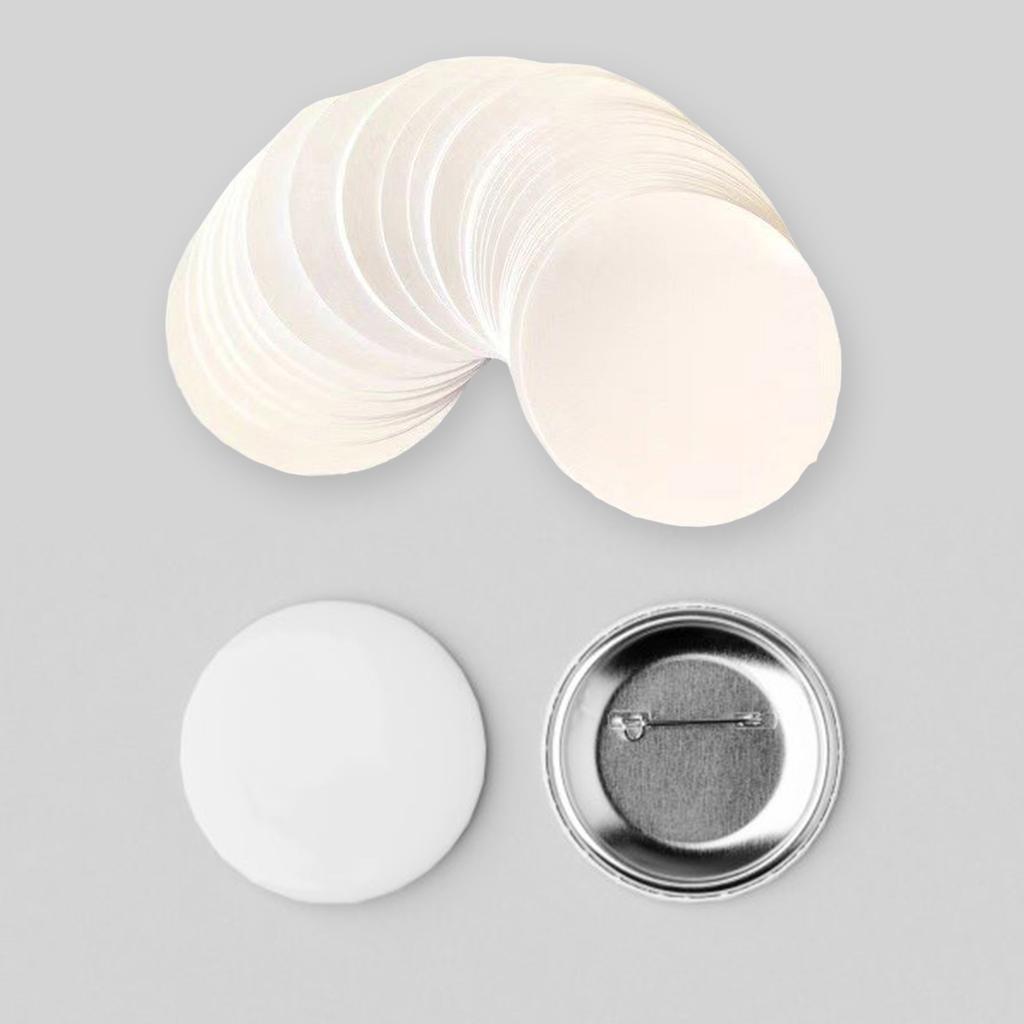 100 Stück Blanko Button-Badge-Papier Weißes Kreis-Papier Button-Anstecknadel-Maker-Zubehör Für Anstecknadeln Sicherheitsnadel-Button-Anfertigung