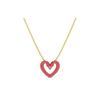 Una Heart Shaped Gold Tone Pendant Small Size Women Jewelry Red 5634723