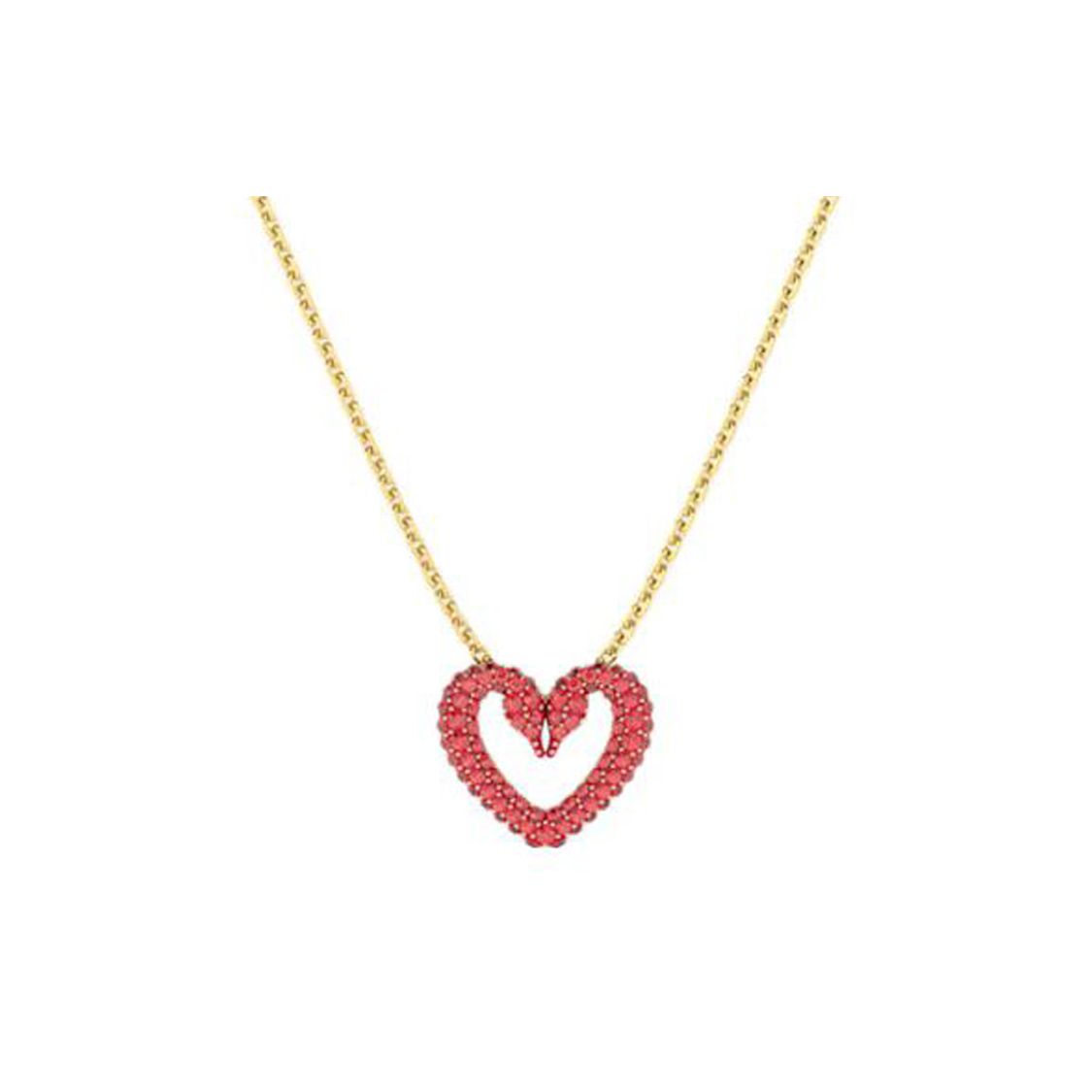 Swarovski Una Heart Shaped Gold Tone Pendant Small Size Women jewelry Red 5634723 Box (Random Color),M
