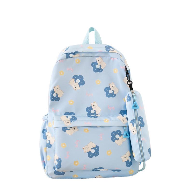 Flower Oxford Printing Backpack With Breathable Design For Students Travel Bag