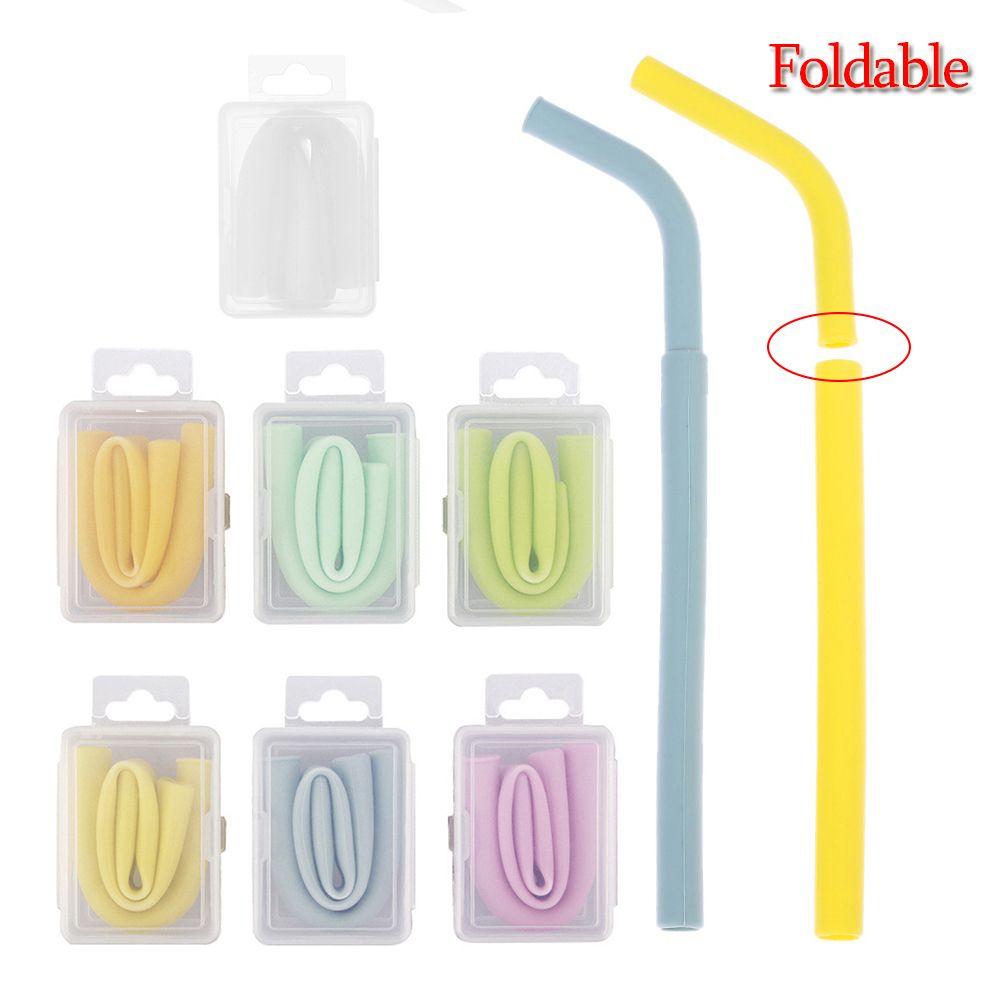 Party Supplies Barware Drinkware Bar Accessories Foldable Silicone Straws Drinking Straw