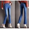 2022 Winter Jeans New Retro Fashion Korean Solid Warm Thicken Pencil Pants Skinny JeanPants High Waist Slim Leisure Trousers