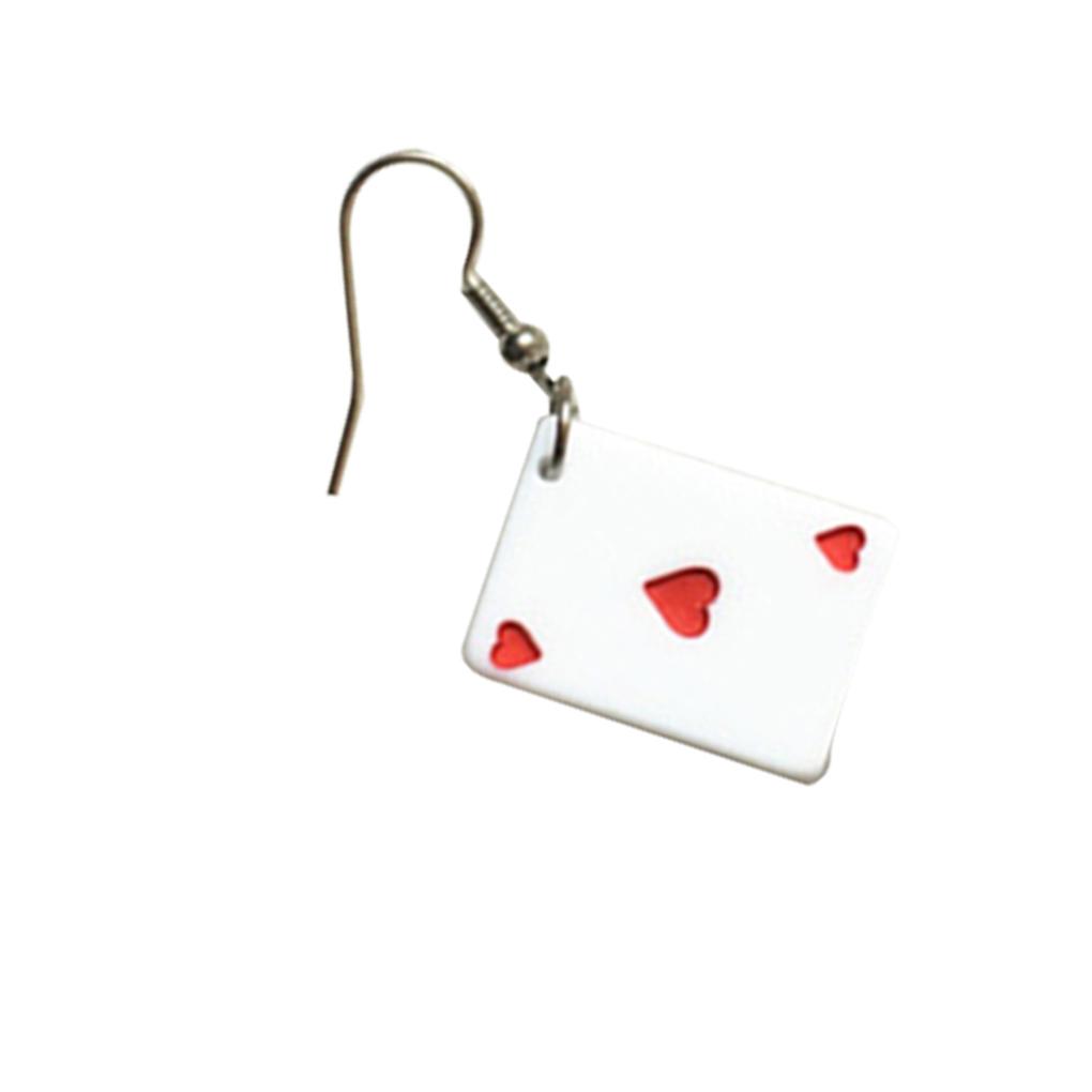 Women Funny Playing Card Drop Earrings Interesting Personlized Ear Hook Teenages Christmas Gifts Jewelry Eardrop