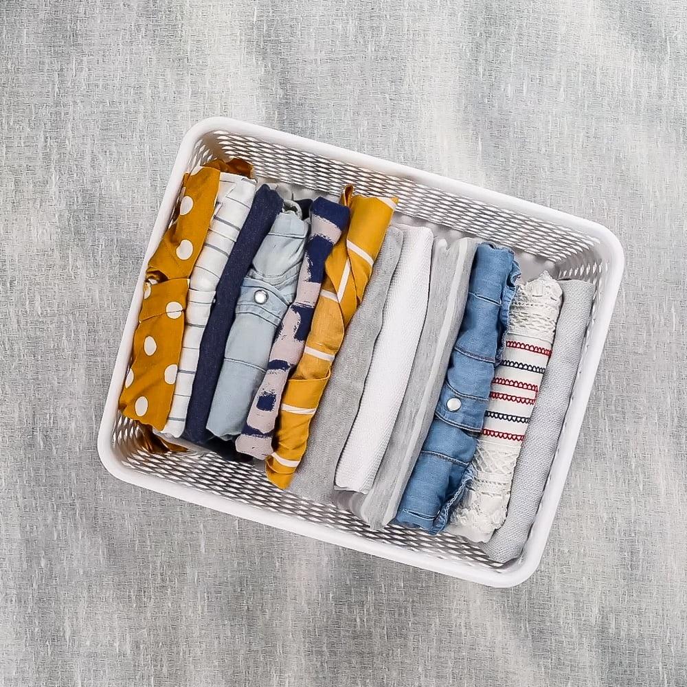 Large White Decorative Storage Basket with Cut-Out Handles Durable Plastic Mesh Design Ideal Organizing Home Office Garage Toys