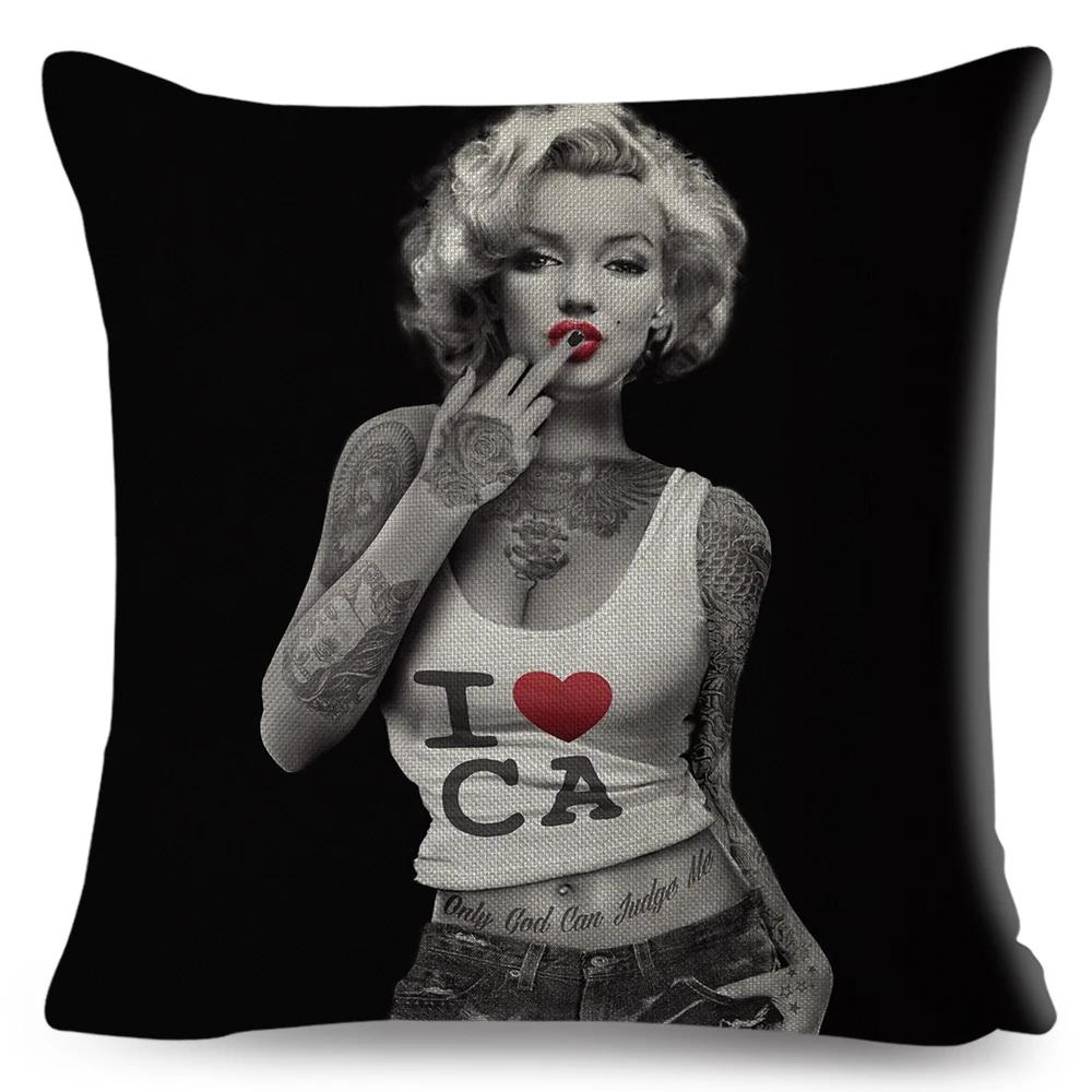 Mexico Chicano Sexy Women Skull Pillow Case Decor Cartoon Printed Girls Cushion Cover for Sofa Home Car Polyester 45*45cm