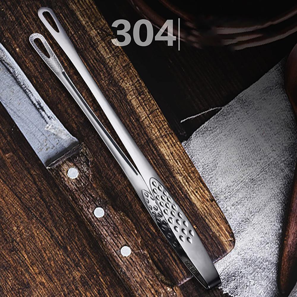 1Pcs Stainless Steel Food Tongs Non-Slip Long Handle Barbecue Clip Steak Buffet BBQ Tongs Kitchen Tools Cooking Accessories