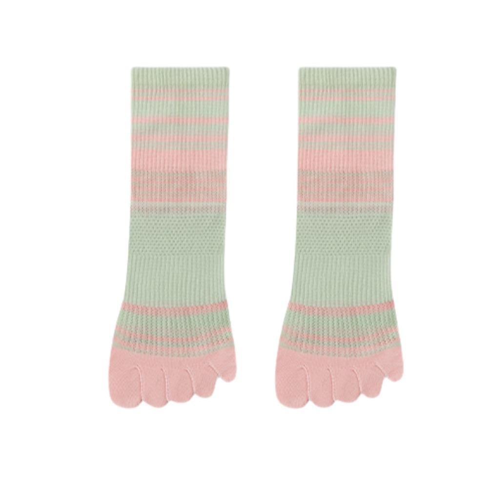 

Cotton Mid-calf Socks Thin Mesh Split Toe Socks Patchwork Five Toe Tube Socks Summer зелёный