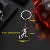 Fashion DIY A-Z Initials Metal Keychains Holder Pendent Key Chain Women Car Key Ring Simple Letter Name Keyrings Party Gift