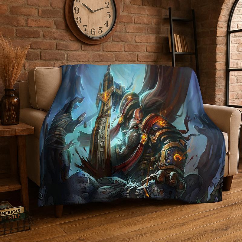Demon Hunter Arthas World of Warcraft WOW Game Flannel Blanket Soft Warm Throw Blanket for Bedroom Living Room Bed Travel picnic