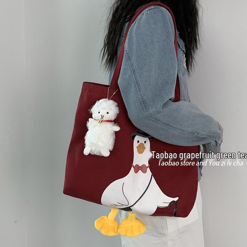 

Холщовая женская сумка-тоут нового стиля - Большая вместимость, милая и стильная для студенток