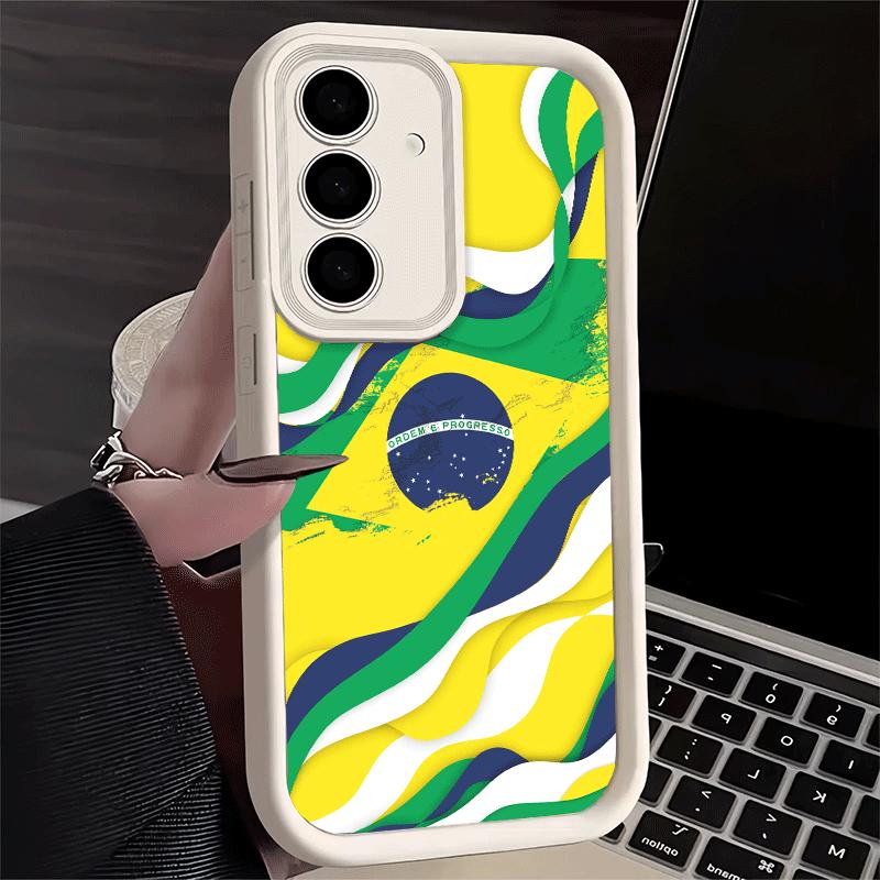 

Phone Case for Samsung Galaxy S26 S25 Ultra S24 FE Brazil Brazilian Flag Shell S23 Plus S22 + S21 S20 5G Soft Silicone Funda Samsung S20 Ultra