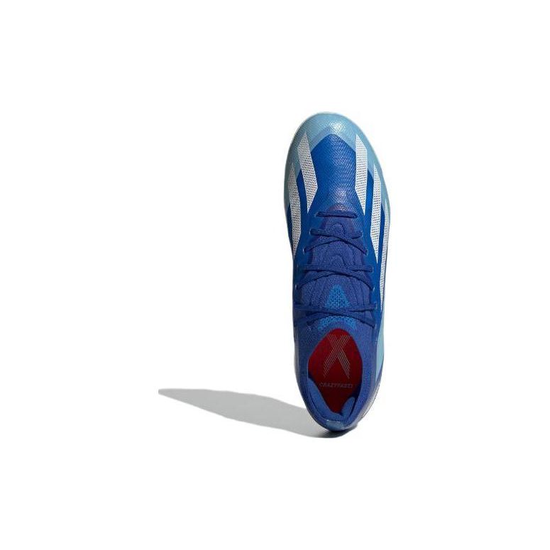 Adidas X Crazyfast.4 Round Toe Lace-Up Simple Versatile AG (Rubber Short Stud) Fabric Soccer Shoes Men Soccer Shoes Blue White IF0163