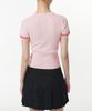 MUSINSA STANDARD WOMAN Women'S Ribbed Mini Boucle Tipping Short Sleeve Knit [Pink]