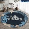 Hallo Sommer Seepferdchen Seestern Runder Teppich Flanell Strand Thema Badezimmerteppich Kinderzimmer Dekor Meeresleben Druck Weiche Bodendecke