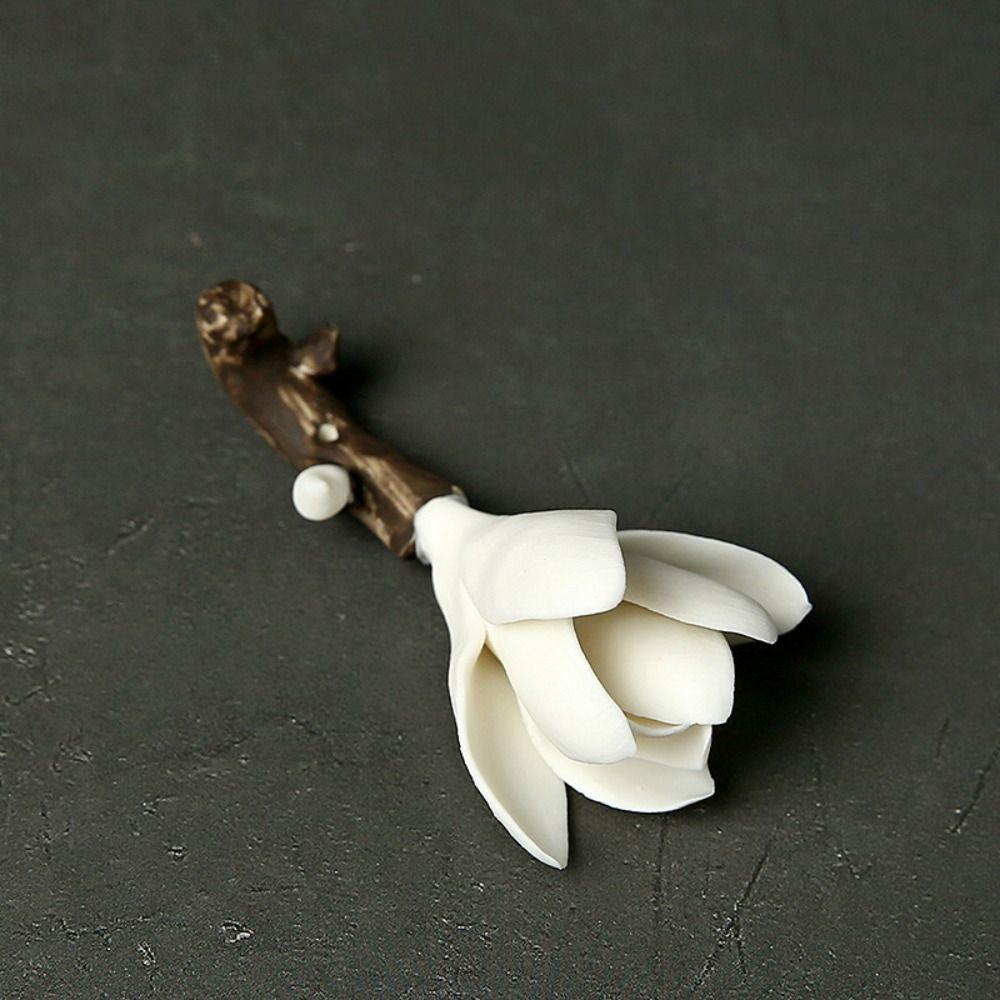 Ceramics Writing Brush Stand Flower Shape Aromatherapy Base Gift Tea Table Oraments  Offices