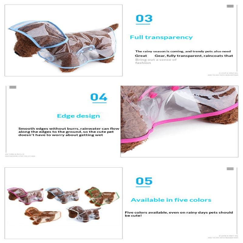 XS/4XL Impermeabile per Animali Domestici Impermeabile Trasparente per Cani Impermeabile e Antivento Abbigliamento per Animali Domestici Cane Grande Animale Domestico Cane Costume per Cane