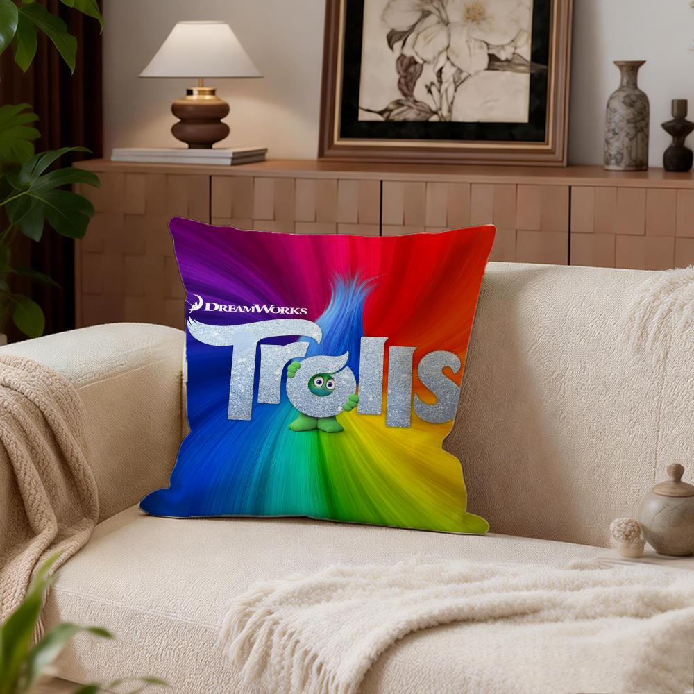 Kids Trolls Cushion Cover Cushion Cover Set 4Pcs 50x50 45x45 40x40 Pillowcase Decorative Sofa Home Decor