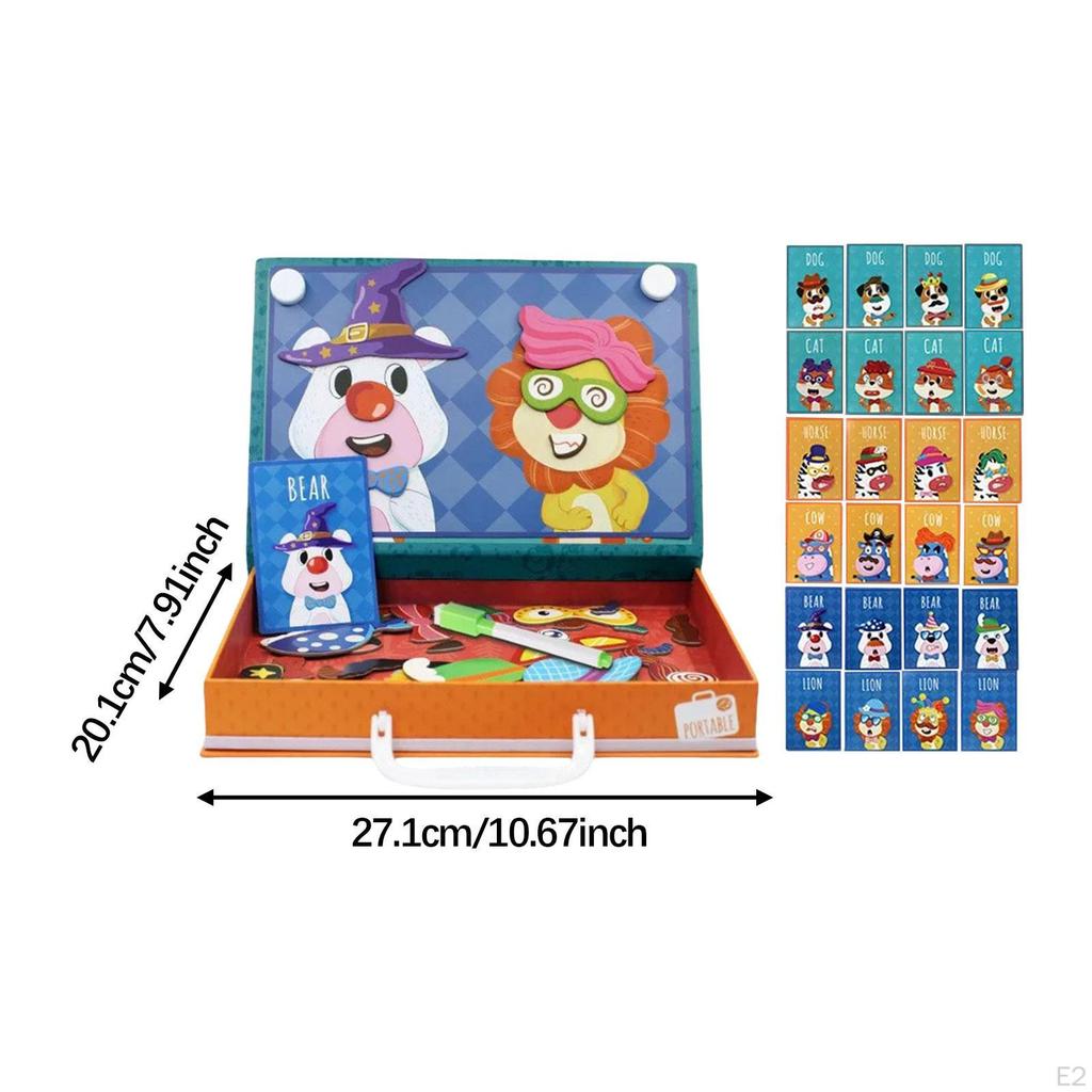 Jigsaw Puzzle Box for Kids Educational Game Travel Birthday Children Day Animal Pattern