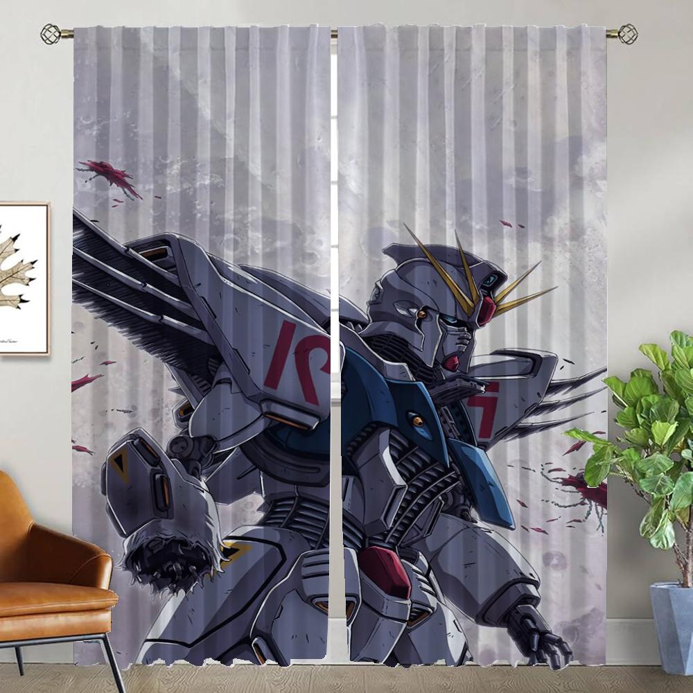 Blackout Curtain for Room 2 Panel Gundams Modern Living Room Curtains Home Interior Curtains Shades Partition Tulle for Bedroom