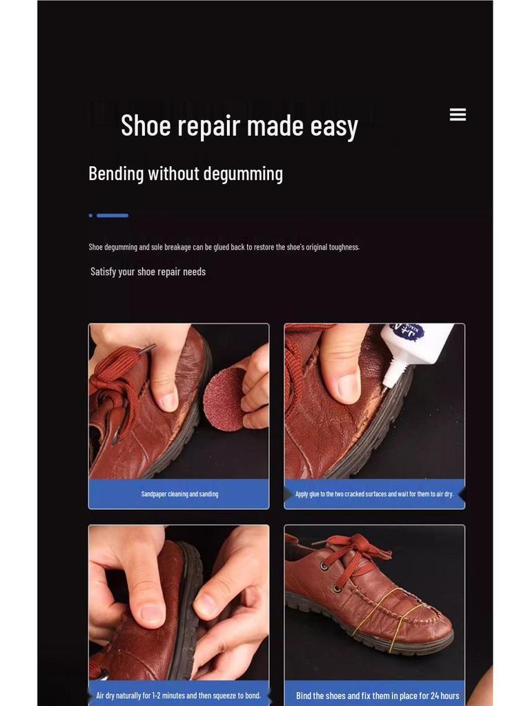Waterproof Shoe Repair Adhesive for Leather, Sneakers & Soles